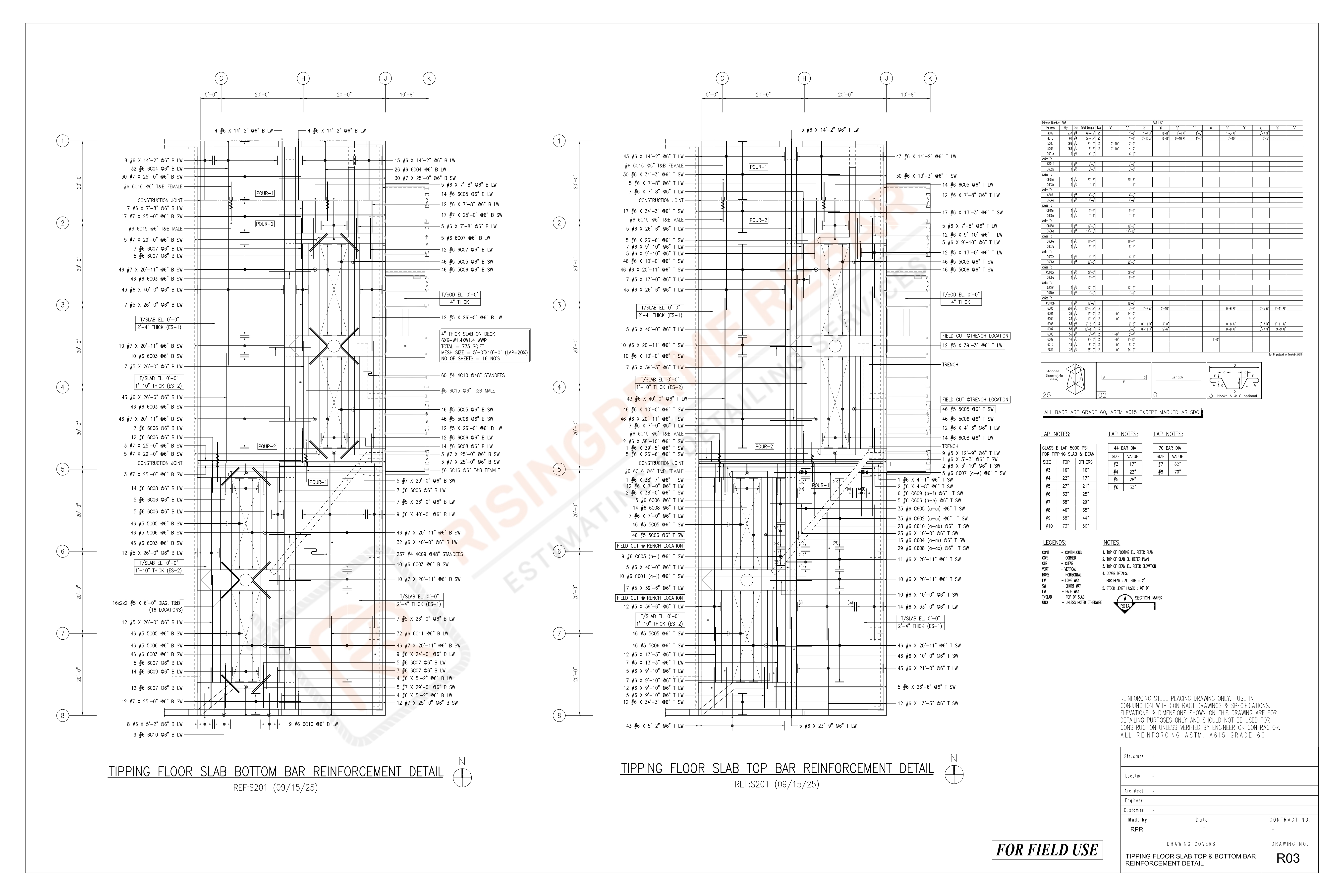 Tipping Floor Structural Grid and Slab - Sheet 1